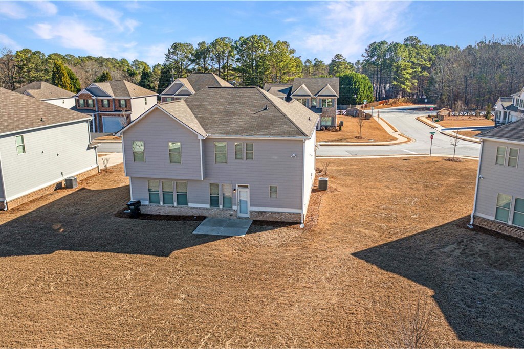 an aerial view of houses in a neighborhood