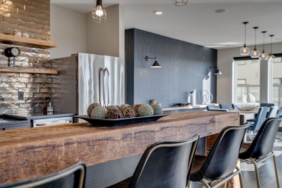 Club room bar top and demonstration kitchen