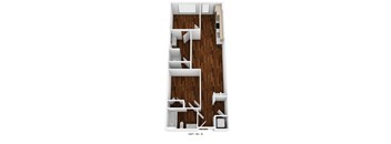 a floor plan of a room with a wood floor