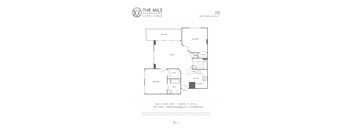 A floor plan for a 2 Bedroom / 2 Bathroom apartment at The Mile Coral Gables.