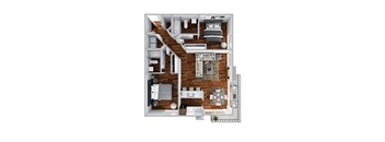 bedroom floor plan an in 3d