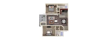 B2 MAPLE two bedroom two bathroom floor plan
