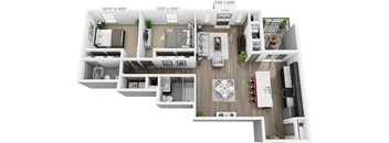 2 Bedroom 2 Bath 1160 square foot