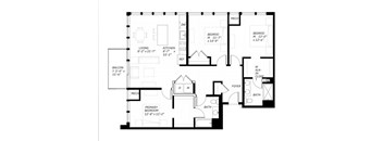 A black and white image of a floor plan for a house.