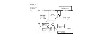 a floor plan of a bedroom apartment