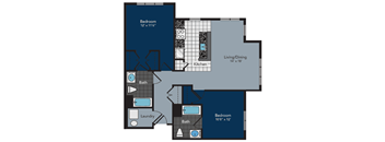 The floorplan name is Susquehanna with two bedrooms and two bathrooms at 1,015 sq. ft.