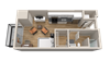 Vintage on Selby | Ava | Studio Apartment 3D Floorplan