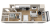 Vintage on Selby | Greta | Studio Apartment 3D Floorplan