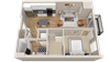 Vintage on Selby | Doris | One Bedroom Apartment 3D Floorplan