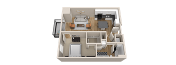 Vintage on Selby | James | Two Bedroom with Den Apartment 3D Floorplan