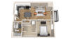 Vintage on Selby | Mae | One Bedroom Apartment 3D Floorplan