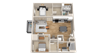 Vintage on Selby | Cooper | Two Bedroom Apartment 3D Floorplan