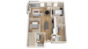 Vintage on Selby | Cooper Type A | Two Bedroom Apartment 3D Floorplan