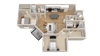 Vintage on Selby | Wayne | Two Bedroom Apartment 3D Floorplan
