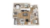 Vintage on Selby | Wayne | Two Bedroom Apartment 3D Floorplan