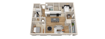 Vintage on Selby | Cooper | Two Bedroom with Den Apartment 3D Floorplan