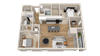 Vintage on Selby | Cooper | Two Bedroom with Den Apartment 3D Floorplan