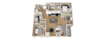 Vintage on Selby | Marilyn with Den | Two Bedroom plus Den Apartment 3D Floorplan