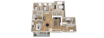 Vintage on Selby | Garland | Three Bedroom Junior Penthouse Apartment 3D Floorplan