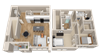 Vintage on Selby | Astaire - Townhome | Two Bedroom plus Den Townhome 3D Floorplan