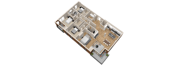 Vintage on Selby | Ingrid - Jr. Penthouse| Three Bedroom Junior Penthouse Apartment 3D Floorplan