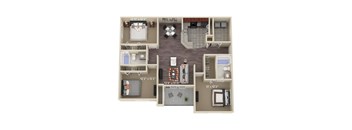 C2 WILLOW three bedroom two bathroom floor plan