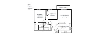 a floor plan of a small house with a bedroom and a living room
