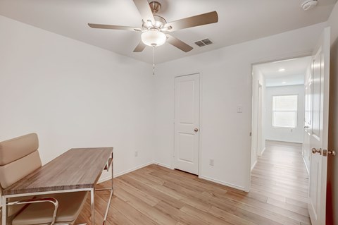 Small Study in a room with central lighting