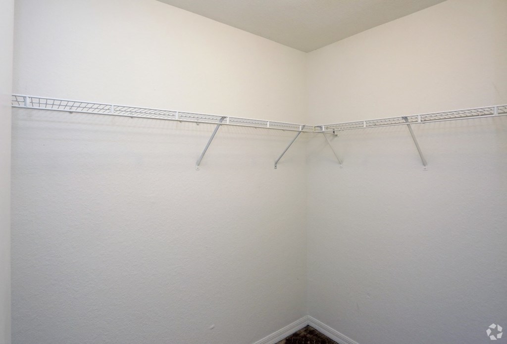 the spacious closet in the master bedroom of our one bedroom apartment apartments
