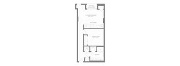 a floor plan of a bedroom apartment with a closet