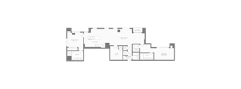 a 2D floor plan of a 2 bedroom apartment home
