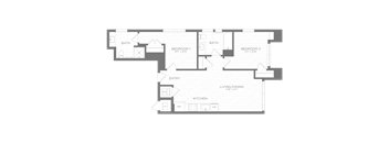 a floor plan of a house with bedrooms and a living room