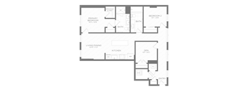 a floor plan of a house with a bedroom and a living room