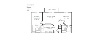 a floor plan of a bedroom apartment