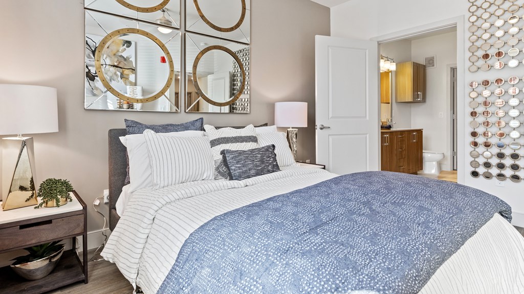 Bedroom with attached bathroom