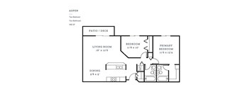 a floor plan of a bedroom apartment