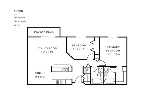 a floor plan of a bedroom apartment
