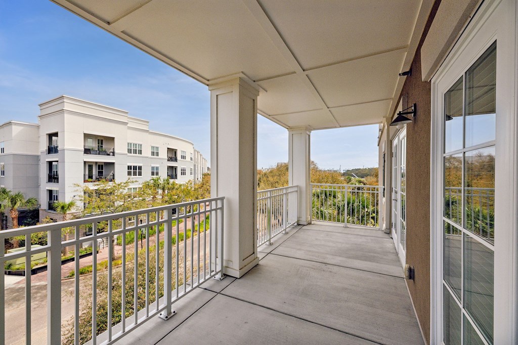the preserve at ballantyne commons spacious balcony with views of the city