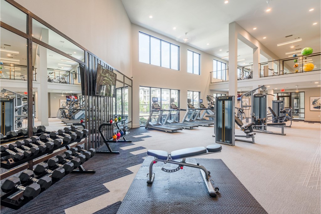 the gym at the preserve apartments
