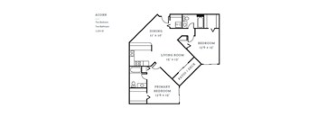 a floor plan of a 2 bedroom apartment at the biltmore apartments in cupertino