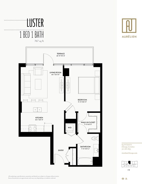 a floor plan of a unit with a bedroom and bathroom