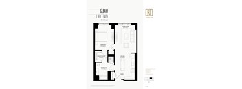 the floor plan of 1 bed 1 bath apartment