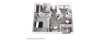 the outlook floor plan  2 bedroom with 2 baths
