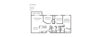 a floor plan of a bedroom apartment
