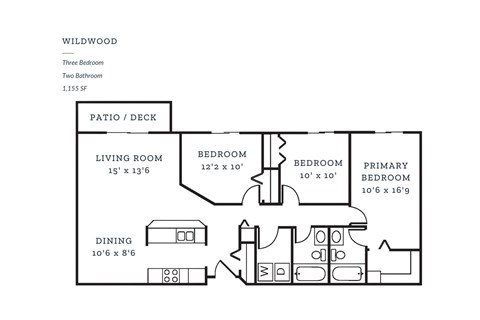 a floor plan of a bedroom apartment