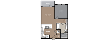 a floor plan of a room with a bedroom and a bathroom