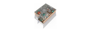 a floor plan of a home with an open floor plan