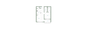 A floor plan of a house with labeled rooms.