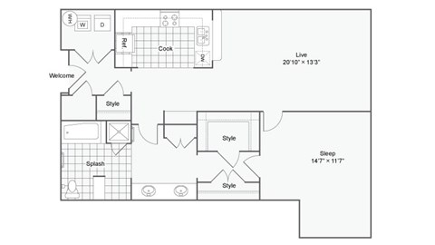 the fusee floor plan  apartments the commodore apartments