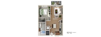 the outlook  unit a1 floor plan  670 sq ft